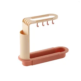 Kitchen Storage With Hooks Cup Bowl Tray Easy Install ABS Dish Cloth Hanger Sink Holder Drainer Home Sponge Soap Rack