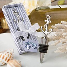 Party Favor 50pcs Wedding Gift And Giveaways For Man Guest Nautical Themed Anchor Wine Bottle Stopper Souvenir