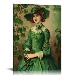St Patricks Day In Ireland Wall Art Saint Patrick's Day Painting Canvas Aesthetic Print Wall Decor HD Picture Poster Printing Living Room Gallery Bedroom