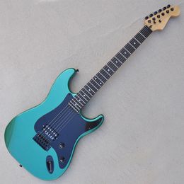Metal Green Electric Guitar with One Pickup Rosewood Fretboard 22 Frets Black Pickguard Can be customized