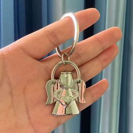 New Metal Angel Keychain Ring Chain Key Holder High Quality Portachiavi Chaveiro Llaveros Bag Charm Gift