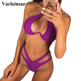 New Hot V-bar Underwired Bikini 2019 Female Swimsuit Women Swimwear V shape Wire Bikini set With Bra Bather Bathing Suit Swim V810 Kiqxk