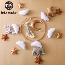 Baby Rattle Toy 0-12 Months Wooden Mobile On The Newborn Music Box Bed Bell Animal Hanging Toys Holder Bracket Infant Crib L2405