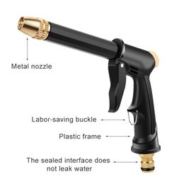 Adjustable High-Pressure Water Gun Cleaning Portable Garden Hand Tool Watering Hose Nozzle Sprinkler Foam Thread Quick Connector