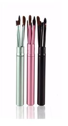 5pcs Makeup Brush Sets Lip Brush Eye Shadow Brow Brush Set Eye Makeup Brushes with Aluminium Can6858825
