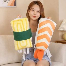 Plush Backpacks Kawaii Plush Fried Egg Shrimp Backpack Creative Food Japanese Sushi Soft Fill Plush Toys Childrens School Bag Coin Wallet Bag S245305