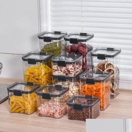 Food Savers Storage Containers Plastic Sugar Flour Drys Cereal Kitchen Dry Organizers Drop Delivery Home Garden Dining Bar Organizatio Ota4L