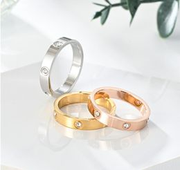 Original Designer -Gravel 6mm Diamant Liebesring 18k Gold Silber Rose 316L Edelstahlringe Frauen Männer Liebhaber Hochzeit Schmuck Lady Party 6 7 8 9 10 11 12 Big USA Größe