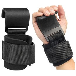 Weight Lifting Hook Grips With Wrist Wraps Hand-Bar Wrist Strap Gym Fitness Hook Weight Strap Pull-Ups Power Lifting Gloves 240515