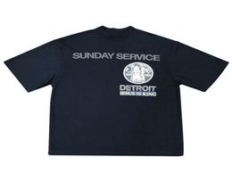 20ss Ins American Detroit Limited Jesus is King SUNDAY SERVICE T shirt Skateboard Mens designer t shirt Women Street Casual Ts3387764