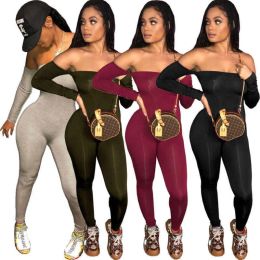 Rompers Sexy Womens Suituits Rompers Women Off spalla BodyCon Sleeve Sleeve SuitSuits Ganper Skinny Clubwear