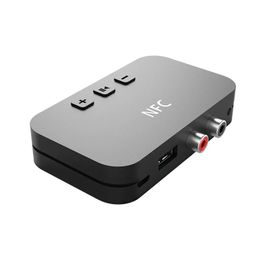 NFC 5.0 Bluetooth-compatible Receiver A2DP AUX 3.5mm RCA Jack USB Smart Playback Stereo Audio Wireless Adapter for Car Kit