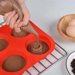 6 Cup Silicone Jumbo Muffin Pan Giant Silicone Cupcake Pan/Cups Deep Popover Pan Large Muffin Pans Baking Cheesecake Bites