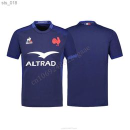 Fans Tops Tees 2024 French Rugby Jersey 23/24 Boys T-shirt Childrens Training Uniform National Team Europe H240530