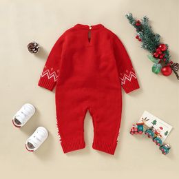 Newborn Jumpsuit Infant Outfits New Christmas Knitted Baby Boy Romper Christmas Elk Girl Clothes Printed One-Piece Xmas Rompers