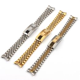 Watch Bands 20mm Silver Gold Stainless Steel WatchBand Replace For Strap DATEJUST Band Submarine Wristband Accessories For men 228F