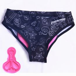 Breathable 3D Printting Cycling Briefs Women 3D Silica Gel Padded Bike Shorts Underwear Girls Underpants Bicycle Jersey