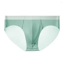 Underpants Men Sexy Underwear Ice Silk Seamless Brief Soft Pouch Panties Low Waist Lingerie Male Summer Quick Drying Bikini Slip