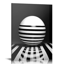 abstract Wall Art Black And White Modern Artwork Geometric Line Art Canvas Painting Wall Decor for Living Room Bedroom Dining Room Home Office Decor