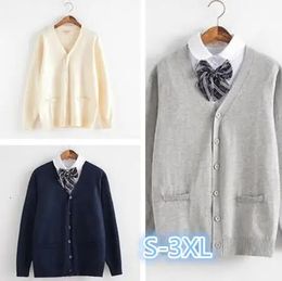 Spring Cosplay School Uniform Sweater For Girl Long Sleeve Knitted Japanese Sailor Cardigans 240530