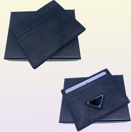 Svart äkta läderhållare plånbok klassiska affärsmän id -kort Case Coin Purse 2023 New Fashion Slim Pocket Bag PO7798342