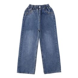 Girl Solid Color Girls Casual Style Jeans For Spring Autumn Kids Clothes F4531