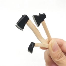 1 Set Dolls House Furniture Miniature Mini Wood Hatchet Axe Metal Repair Tools Model Toys For Dollhouse Fairy Garden Accessories