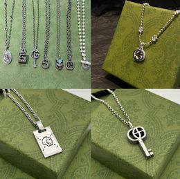 Luxury brands 2024 High Quality designer jewelry necklace 925 silver chain mens womens key pendant skull tiger double G with letter designer necklaces fashion Van