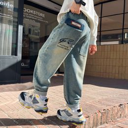Spring Autumn New Style Fashion Boys Loose Elastic Waist Jeans Harem Pants For Teenager Child Casual High Quality Denim Trousers F4531