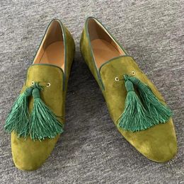 Casual Shoes High Quality Tassel Loafers Velvet Men Handmade Slip On Summer Mocasines Men's Flats