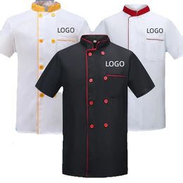 Chef Uniform Jacket Custom Embroidery Print Cooking Clothes Kitchen Shirt Service el Fast Food Pot Cake Shop Coat 240530