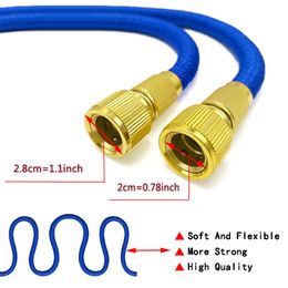 Expandable High Pressure Garden Water Hose Double Metal Connector 25-100FT Magic Water Pipes for Car Wash Garden Farm Irrigation
