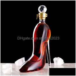 Wine Glasses 350Ml High Heels Shape Decanter Luxurious Crystal Red Brandy Champagne Bottle Bar Nightclub Drinking Drop Delivery Home G Dhpso
