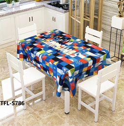 Table Cloth 2024 Fabric Waterproof Antifouling Creative Printing Christmas Kitchen Decor