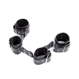 HotX Bondage Strict Spreader Bar Handcuffs Wrist and Ankle Locking Cuffs Restraints Open-Leg BDSM Sex Slave Toys for Couples