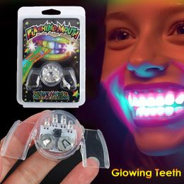 Party Decoration Glow Tooth Funny LED Light Kids Children Light-up Toys Flashing Flash Brace Mouth Guard Piece Halloween Festive Girl