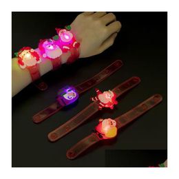 Christmas Decorations Bracelet Sile Wristband Decoration Glow Watch Band Led Luminous Toys Kids Wrist Strap Halloween Party Supplies Dhiry