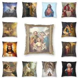 Pillow Luxury Jesus Holy Family Throw Case Decoration Custom Square Mary And Cover 40x40 Pillowcover For Sofa