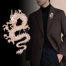 Brooches Style Clothing Accessories Flying Dragon Suit Coat Collar Pins Legend Animal Lapel Metal Vintage Men Brooch