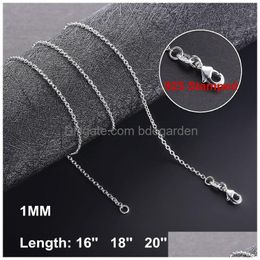 Chains 1Mm 925 Sterling Sier Link Necklaces For Women Pendant Lobster Clasps Rolo Chain Fashion Diy Jewelry Accessories 16 18 20 22 Dr Dhg8P