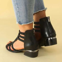 Sandals Woman s Summer 2024 Thick Heel Strap Diamond Outdoor Casual Shiny Indoor Female Shoes Sandalias Sandal Caua 2cf l Shoe ia