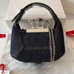 Top Quality Designer Skull Bag Black the Jewelled Hobo Bag Women Popular Luxury Handbag Real Leather Shoulder Bags Crossbody Fashion Evening Bag Tote