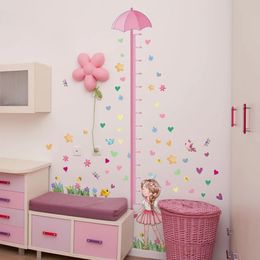 Girl Wall Stickers for Kids Room Height Measure Wall Sticker Height Chart Sticker Girl Kid Room Decor Baby Bedroom Wallpaper 240530