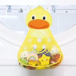 Storage Bags Cartoon Kids Bath Toy Frog Duck Mesh Children Bathroom Bathing Water Toys Suction Cup Hanging Bag