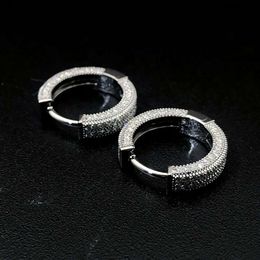 Factory Custom Sterling Sier Real Gold Fashion Fine Moissanite Lab Diamond Hoop Earrings Hip Jewellery