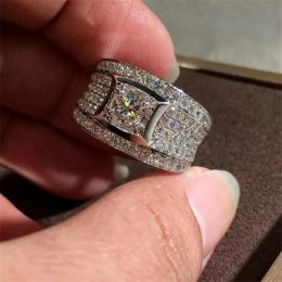 Rings Size 610 New Sparkling Jewellery Sterling Sier Round Cut White Topaz CZ Diamond Gemstones Promise Eternity Women Wedding Ring