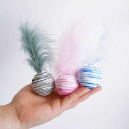 Cat Toys Funny Cat Toy Planet Plus Feather EVA Material Light foam Ball Throwing Toy Star Textured Ball Feather Toy Dog and Cat Supplies d240530