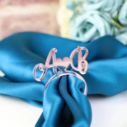 Party Supplies Personalised Table Heart With Colour Rosegold Napkin Ring Custom Wedding Rings Acrylic Cut Initials