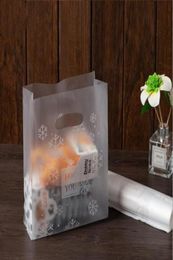 50pcs Snowflake Plastic Gift Bag Cloth Storage Shopping with Handle Clear Plastic Candy Cake Wrapping4587707