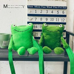 Plush Backpacks Cute Mini Frog Crossbody Bag Womens Plush Bag Autumn Kaii Girls Phone Key Shoulder Bag Wallet Childrens Leisure Messenger Bag